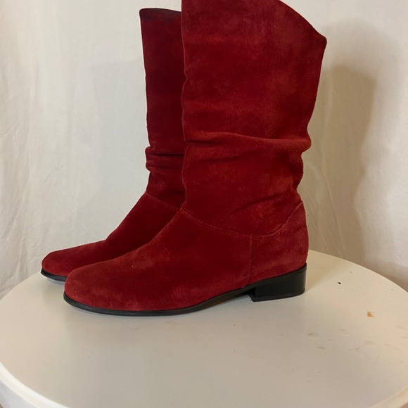 Red Suede Women's Boots - Picture 7 of 7
